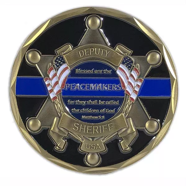 Challenge Coin - Deputy Sheriff Badge with St. Michael