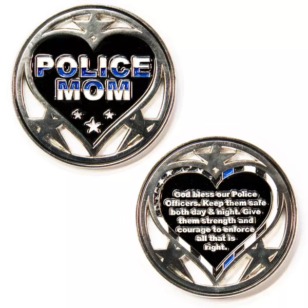 Challenge Coin - Thin Blue Line Mom