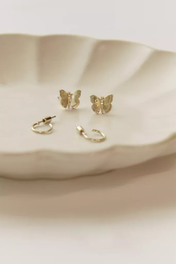 CHARM STUD AND HOOP SET