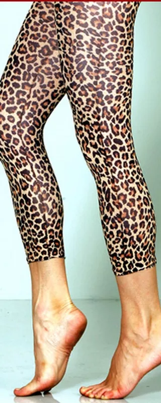Cheetah Footless Tights-Large/Tall