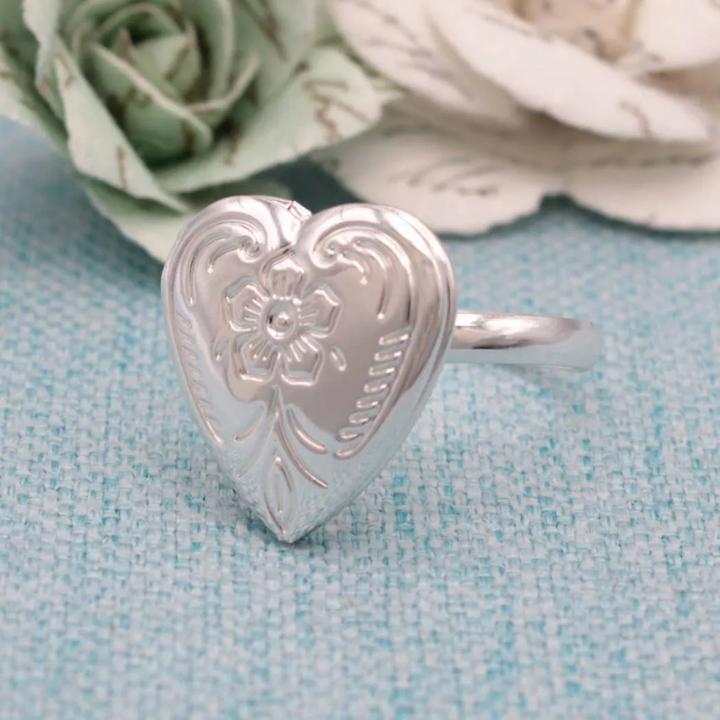 Cherished Memories Silver Locket Ring