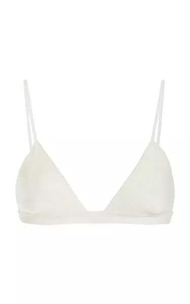 Chevier Knit Bra in Ivory Merino Wool