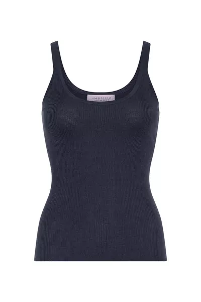 Cinxia Knit Tank Top in Denim Cashmere Silk