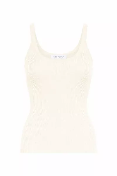 Cinxia Knit Tank Top in Off White Cashmere Silk