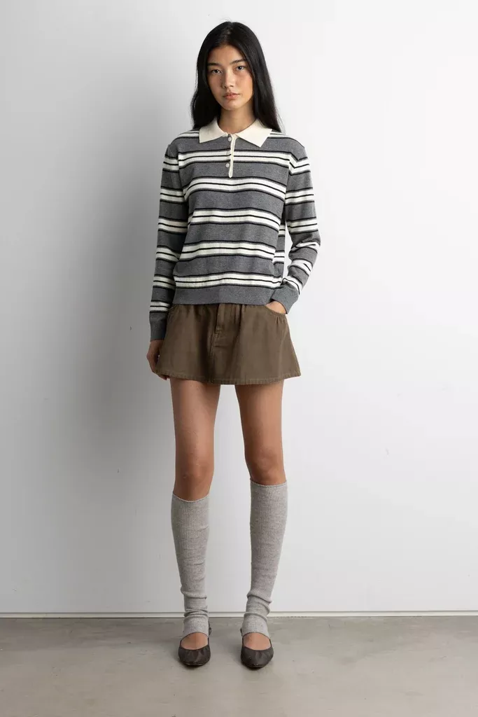 CLASSIC FIT STRIPED POLO SWEATER