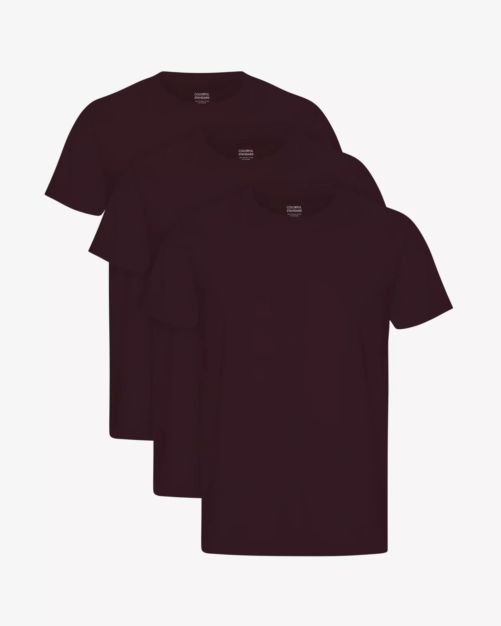 Classic Organic Tee - Oxblood Red (3-Pack)
