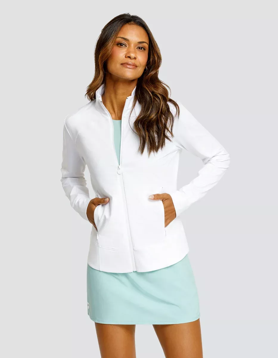 CLYDE MOCK NECK ZIP FRONT JACKET - CHALK WHITE