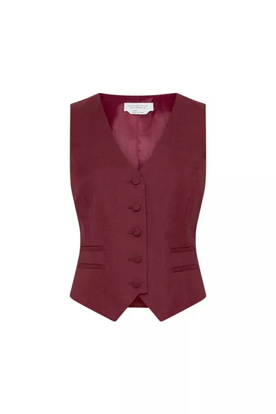 Coleridge Vest in Bordeaux Wool Silk