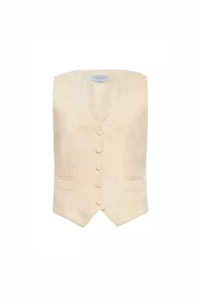 Coleridge Vest in Ivory Virgin Wool