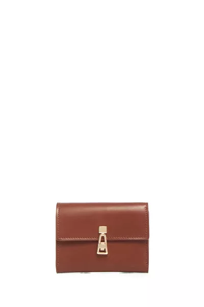 Compact Flat Wallet in Cognac Leather