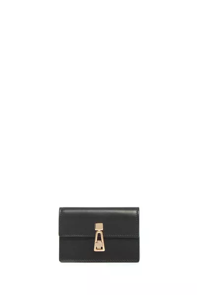 Concertina Card Wallet in Black Leather