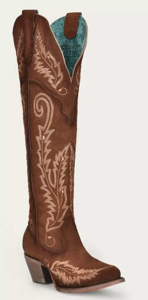 CORRAL LADIES COGNAC SUEDE BOOTS STYLE A4405