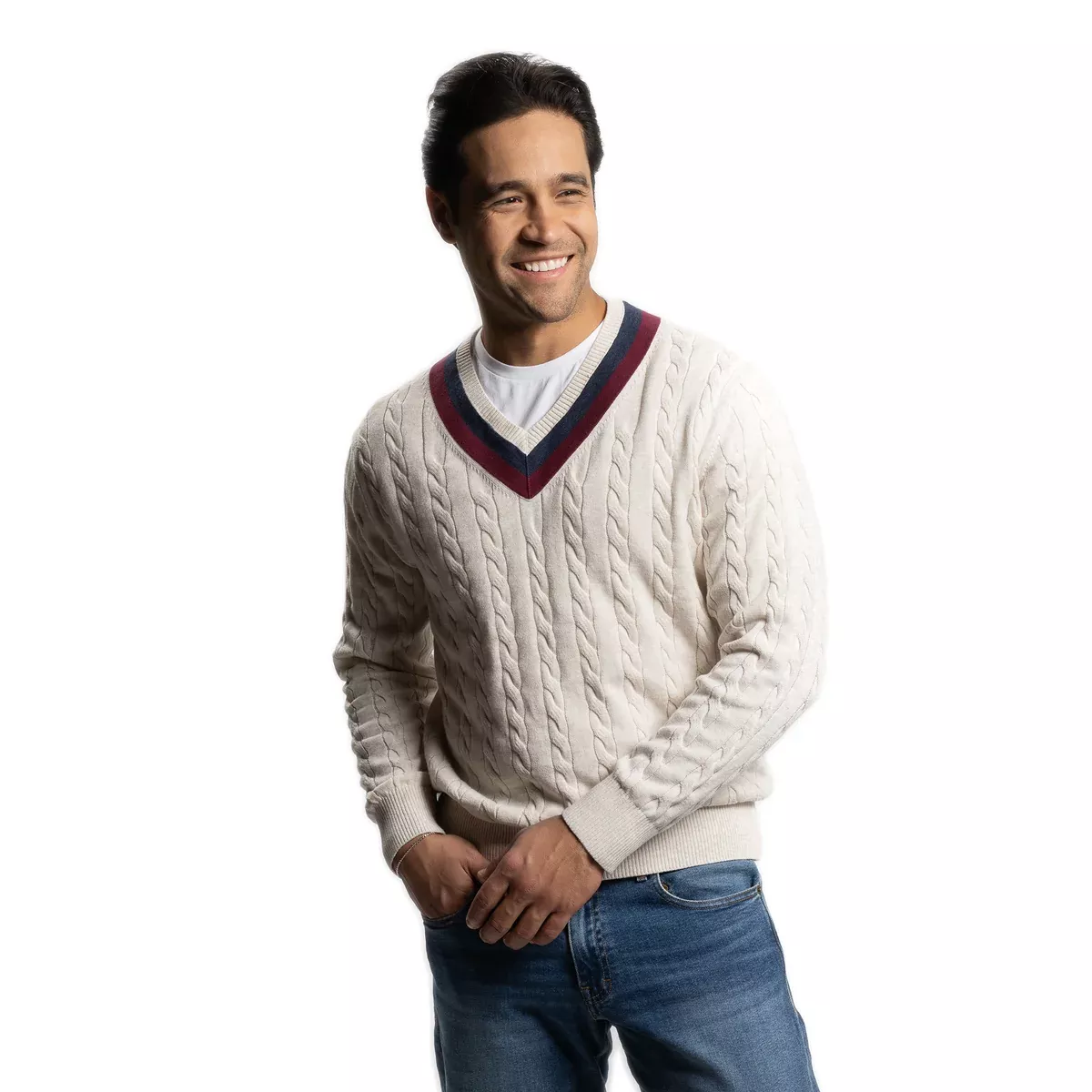 Cotton Cable Knit Sweater - Cream