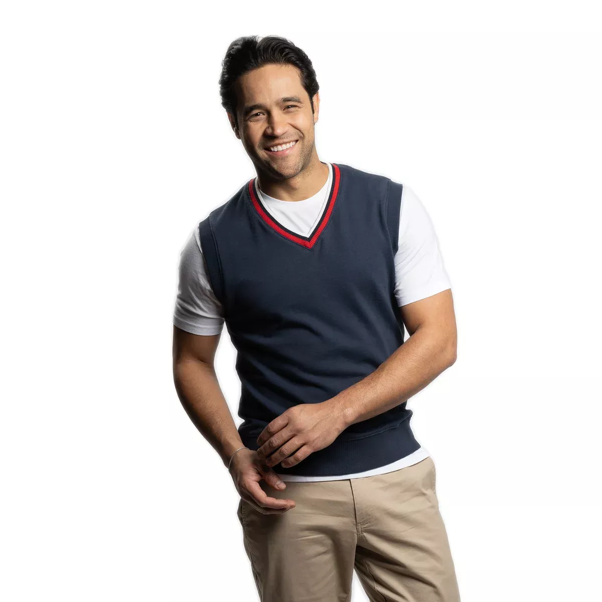 Cotton Sweater Vest - Navy