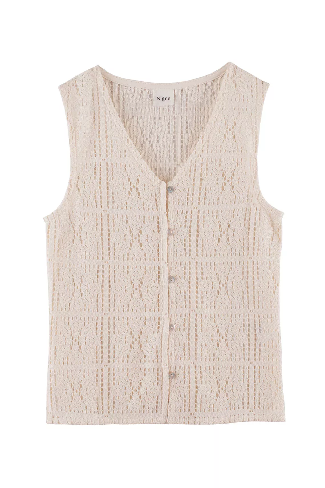 Cream Crochet Vest