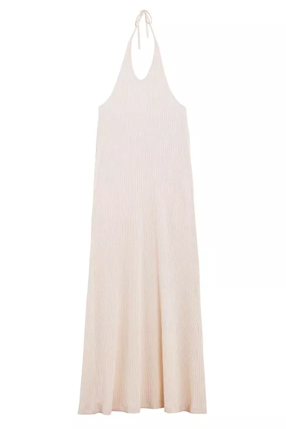 Cream Lupa Halter Dress