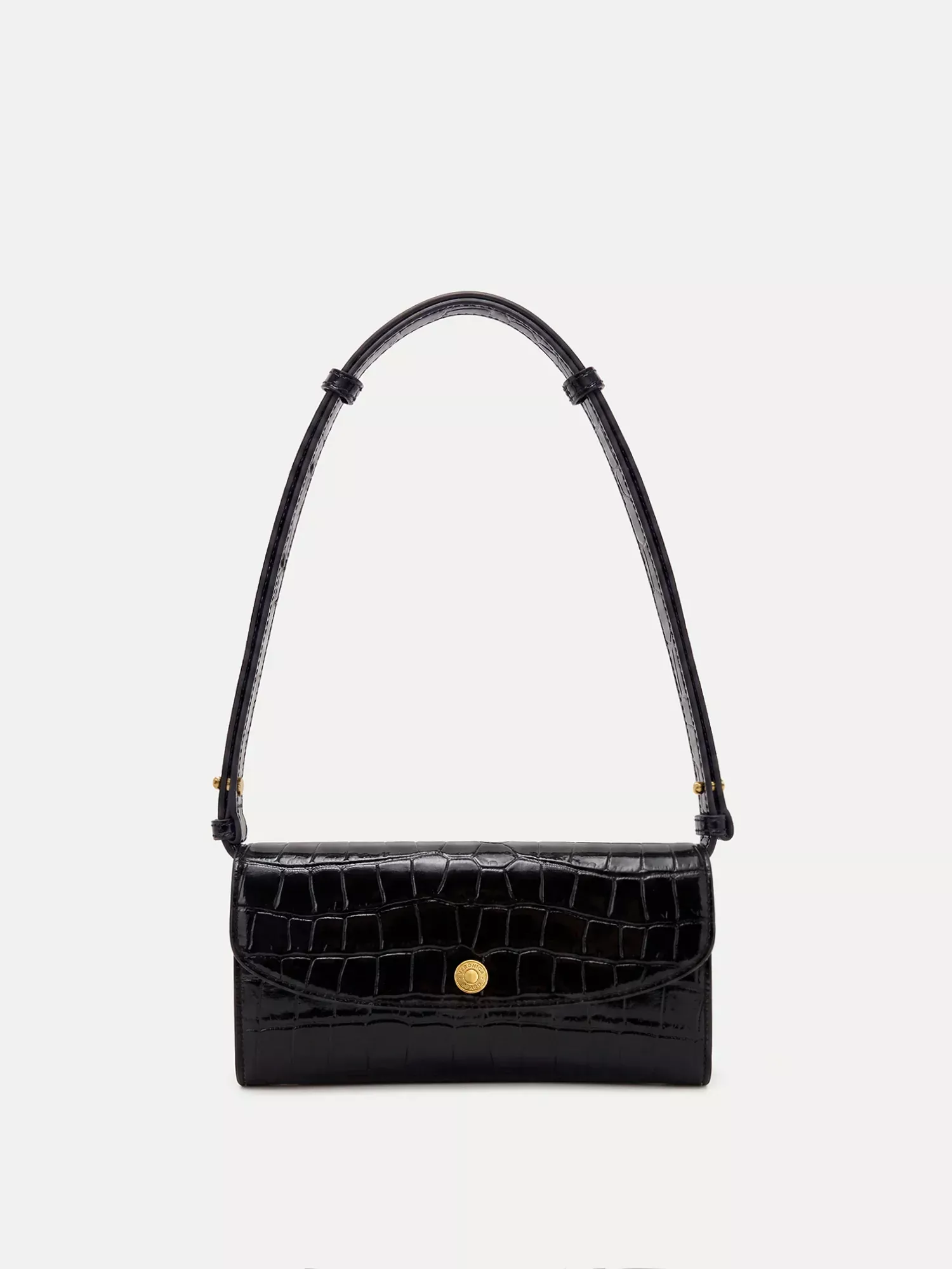 Croc-Embossed Crossbody Wallet