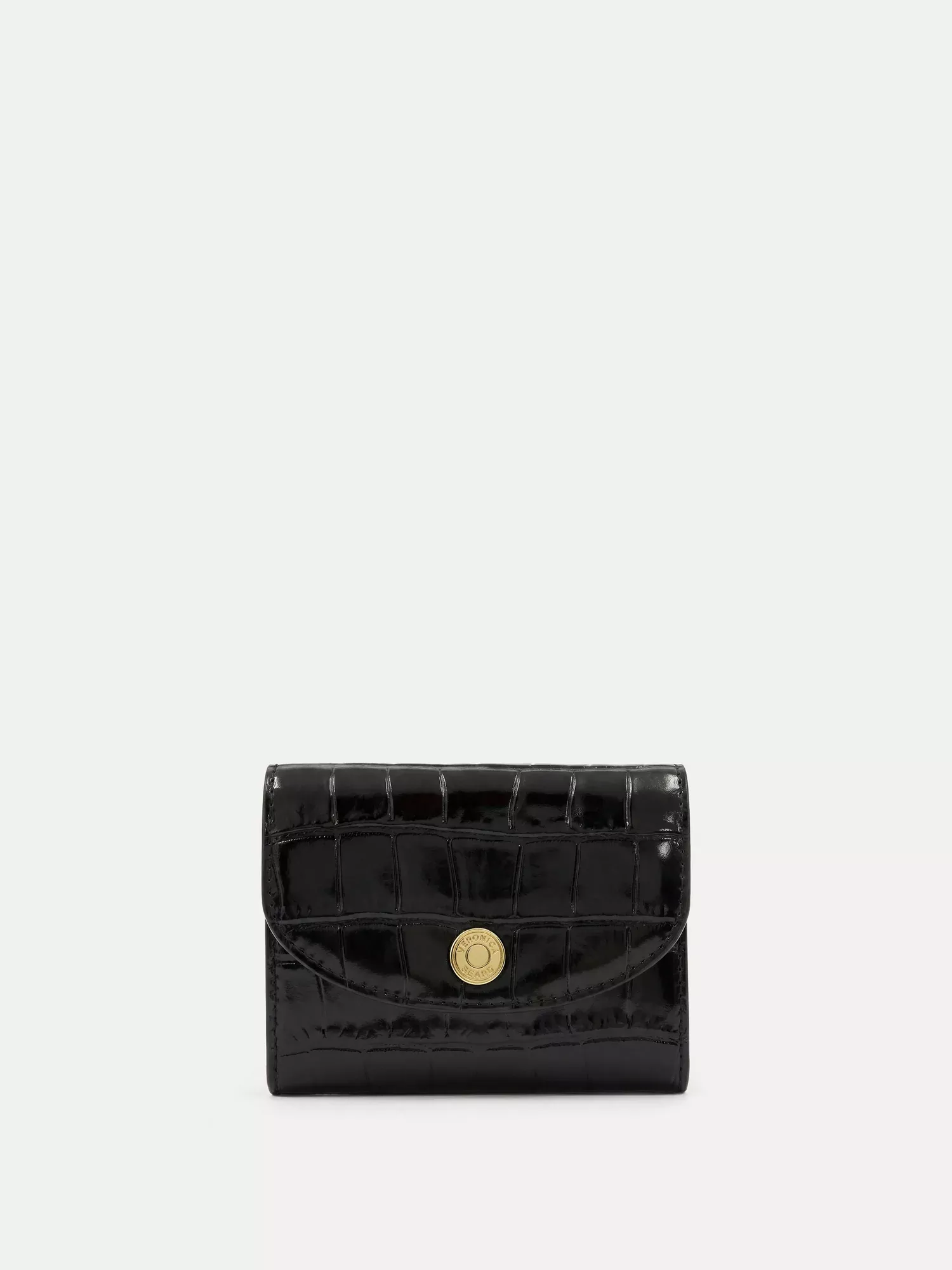Croc-Embossed Flap Card Holder