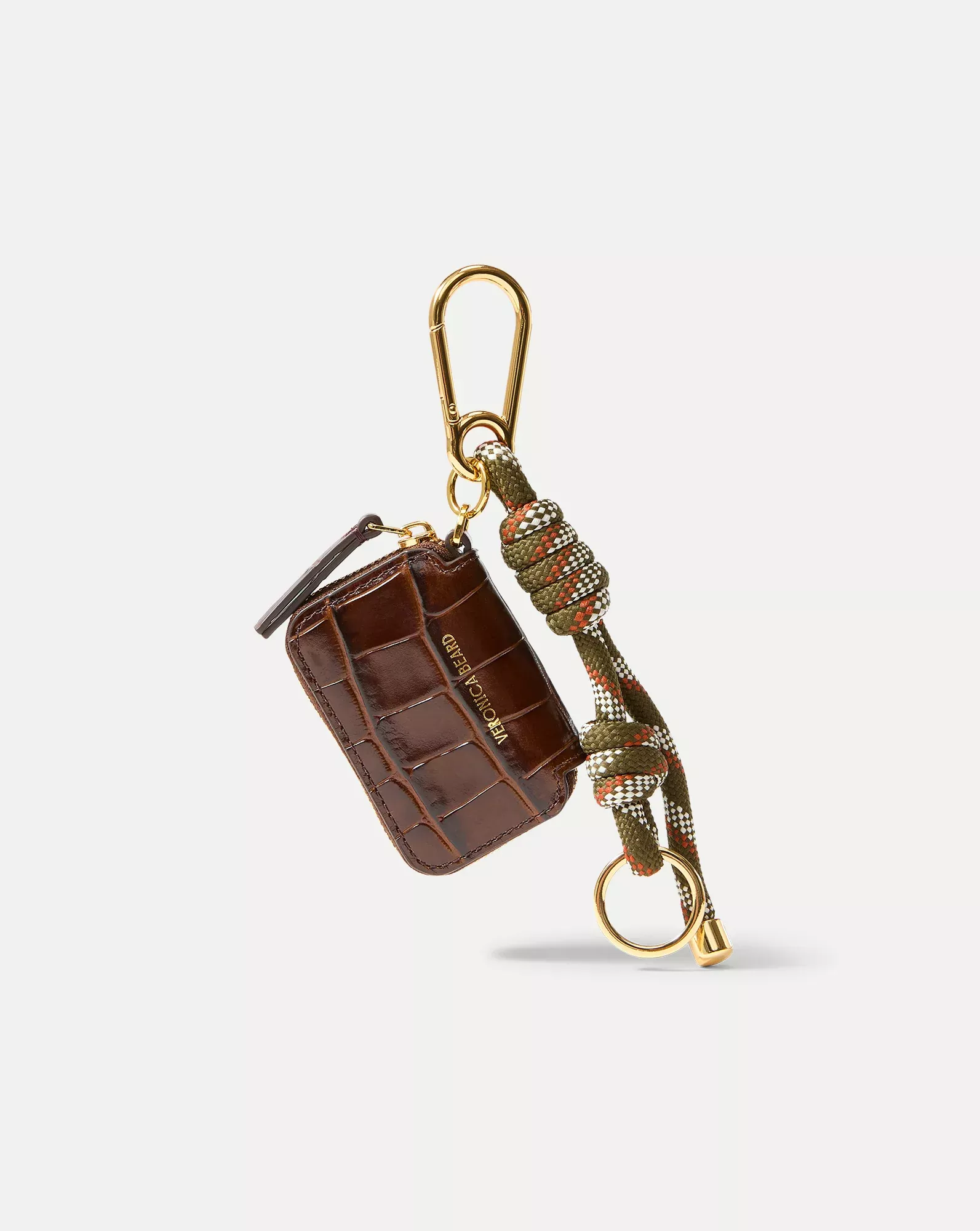 Croc-Embossed Zip Pouch Bag Charm