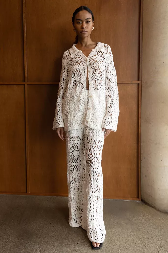 CROCHET BUTTON UP SHIRT