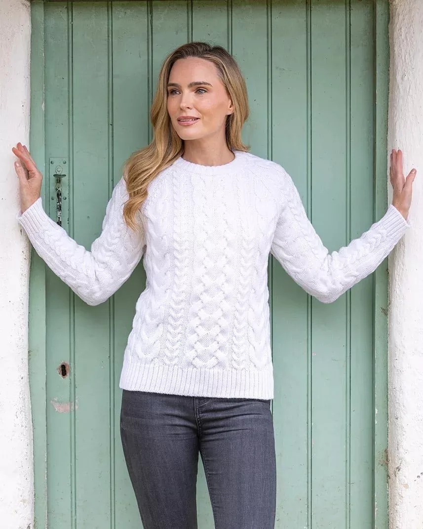 Cropped Aran Sweater Natural
