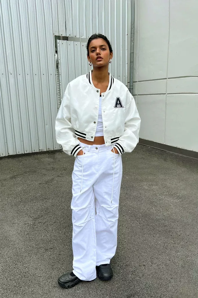 CROPPED VARSITY JACKET