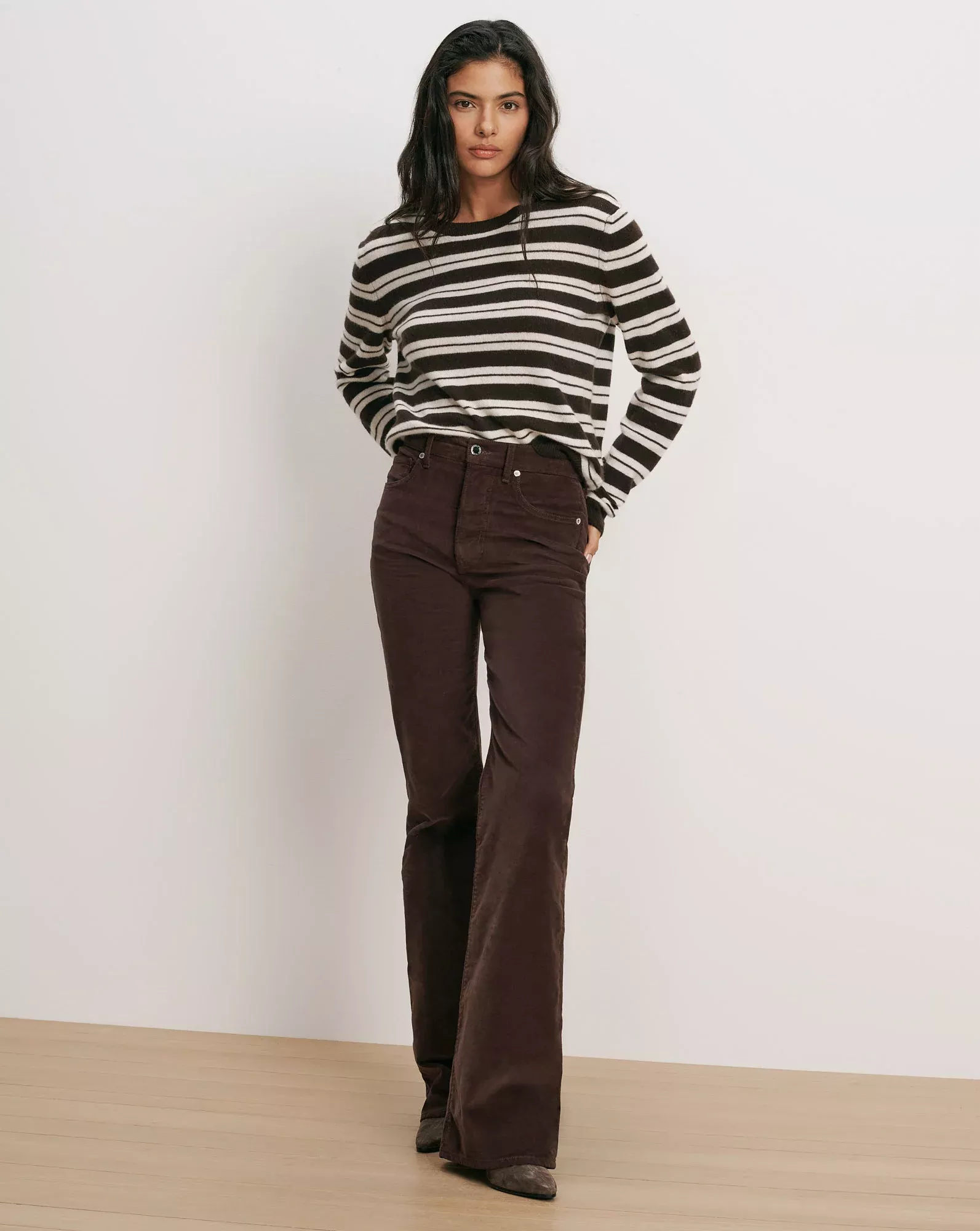 Crosbie Corduroy Slim Wide-Leg Pant
