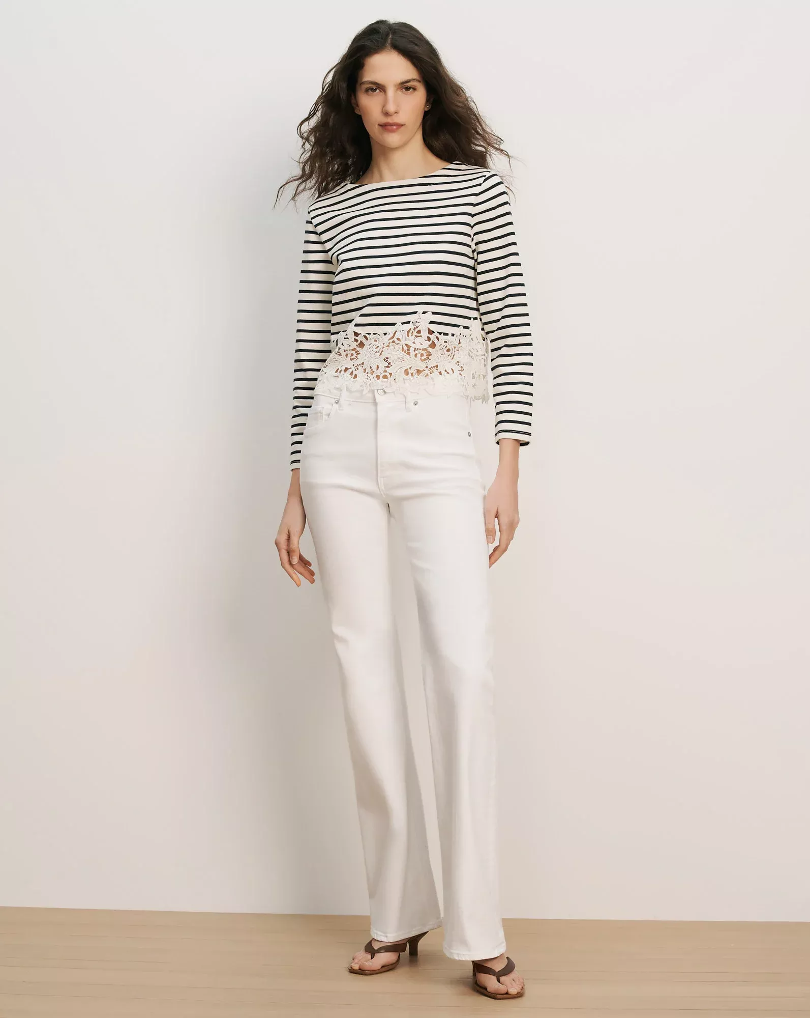 Crosbie Mid-Rise Slim Wide-Leg Jean