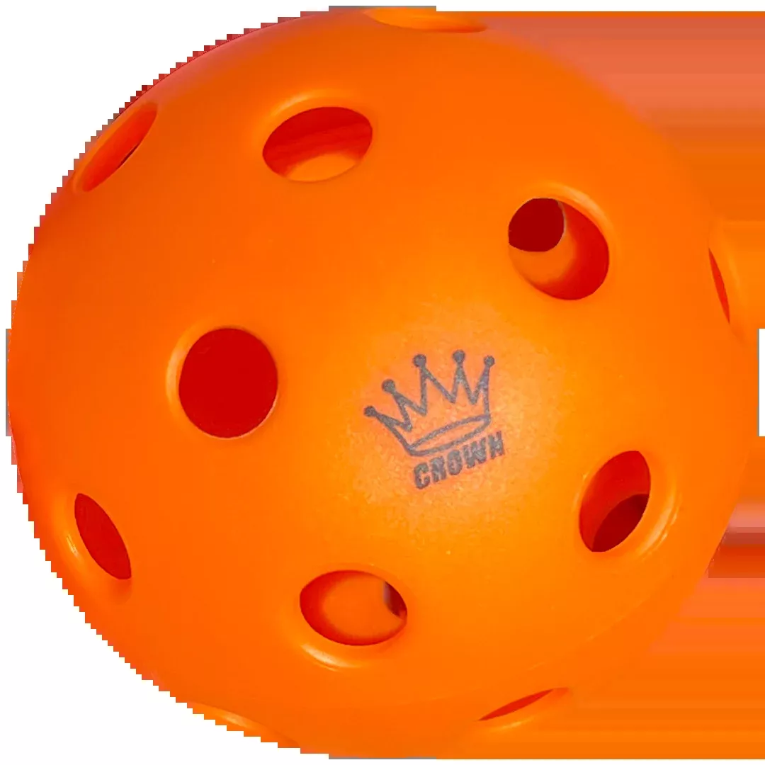 CROWN PICKLEBALL - High-Performance INDOOR Pickleballs (3-PACK TANGERINE)