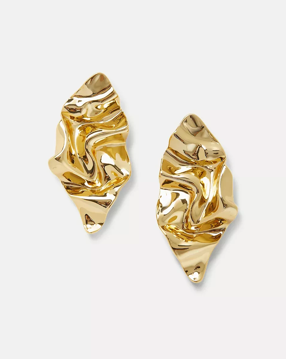 Crumpled Gold Earrings