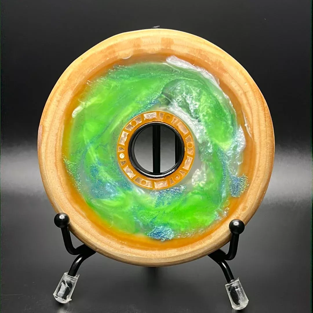 Custom Glow Resin Mini - Wooden Rim and Spinner!