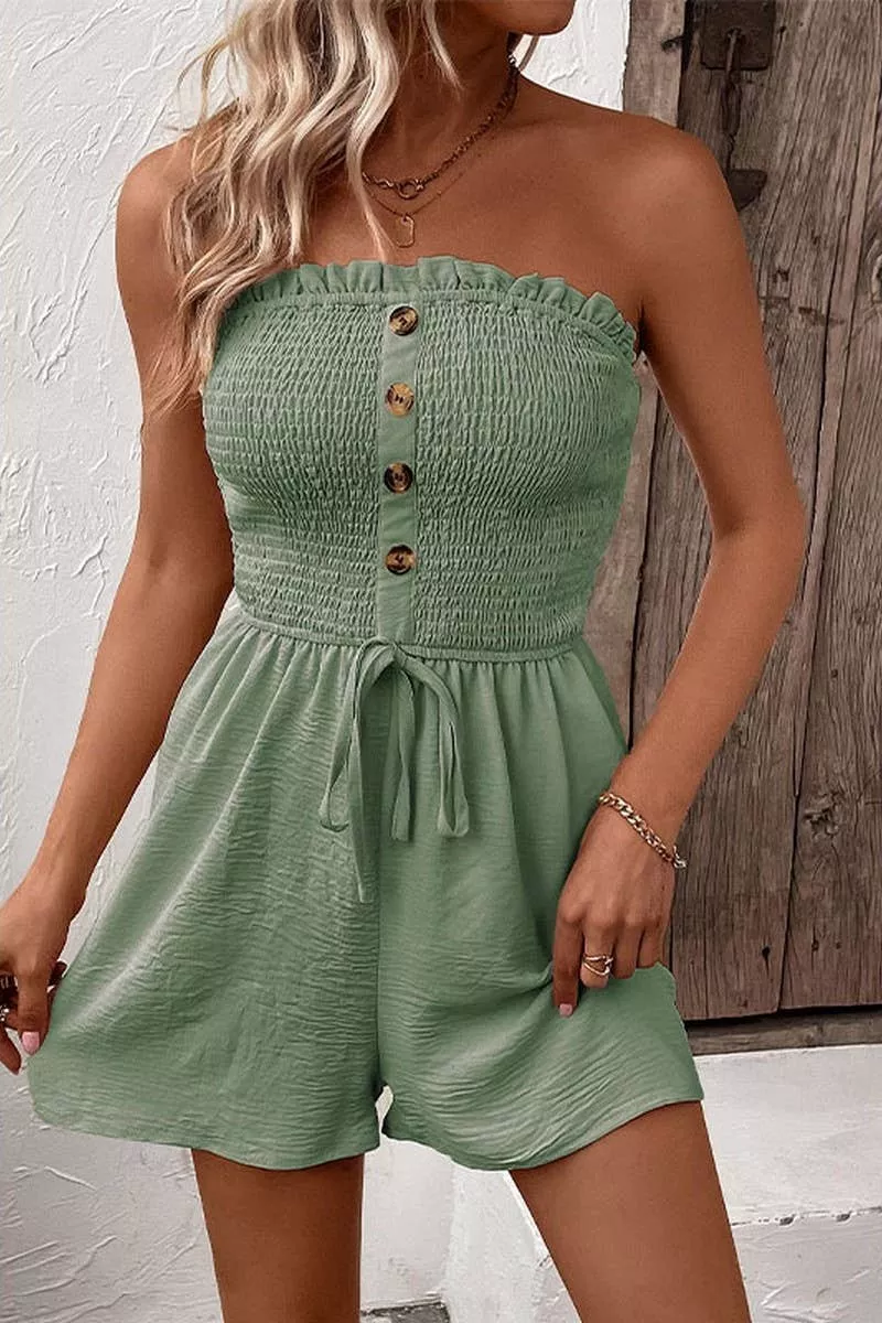 CWSJS0602_STRAPLESS ROMPER SHORTS JUMPSUIT