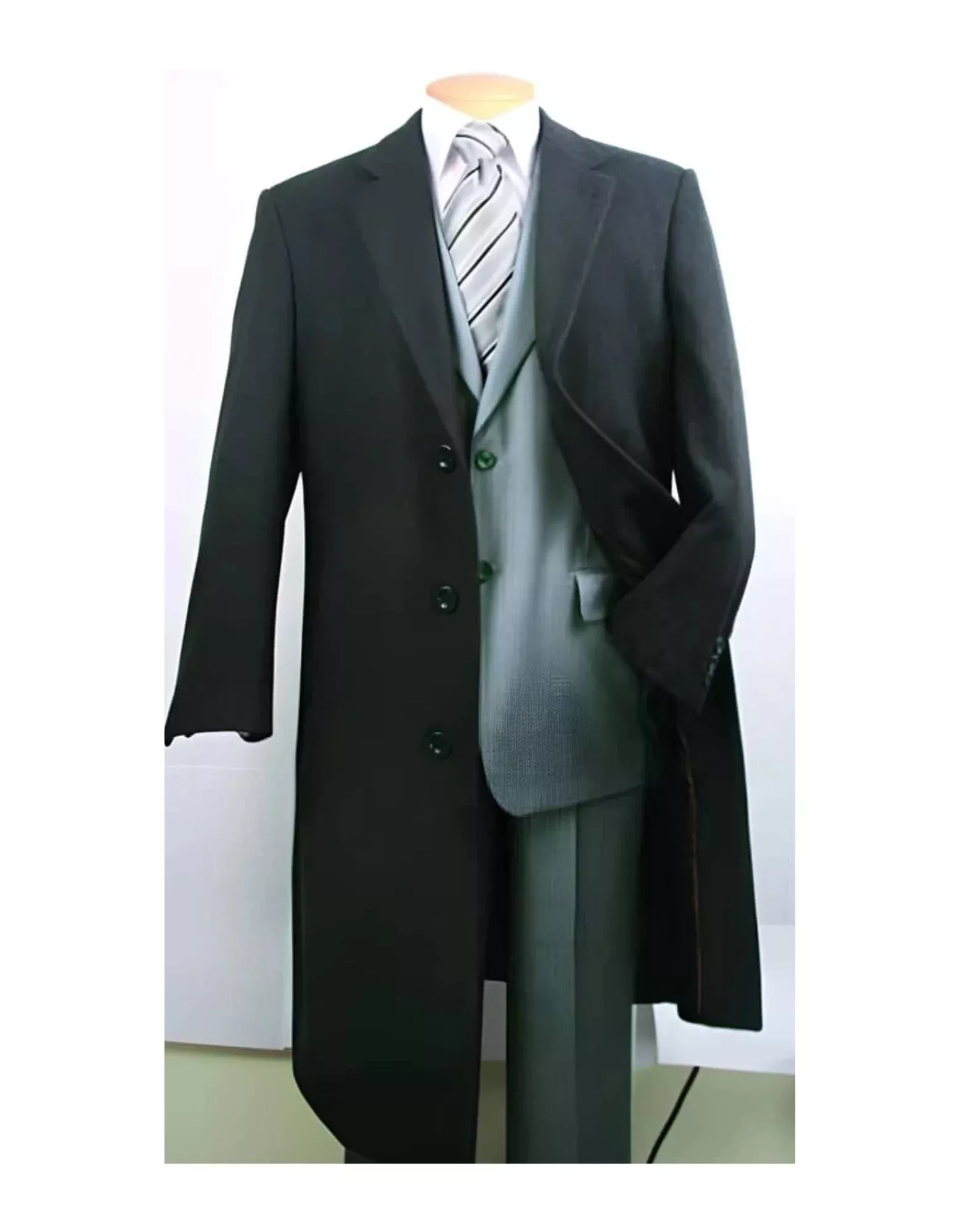 Dark Charcoal Masculine color Fully Lined Wool fabric Blend Top Coat