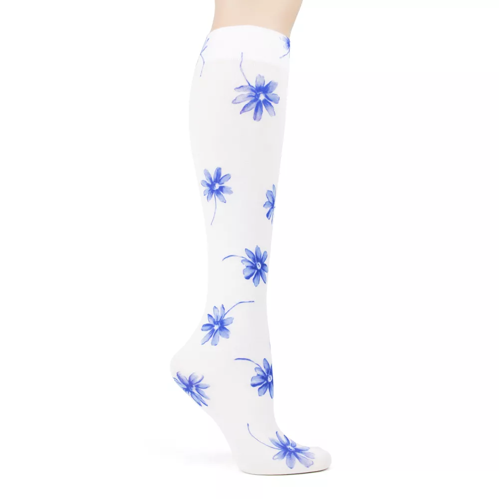 Delft Blue Daisies Trouser Socks