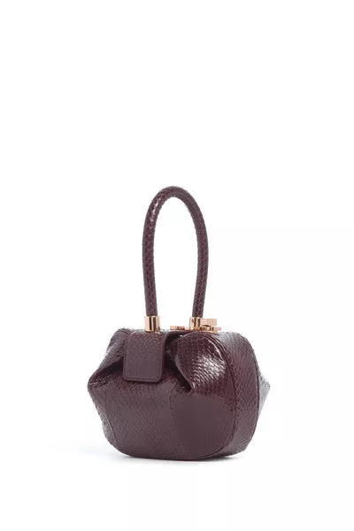 Demi Bag in Bordeaux Snakeskin