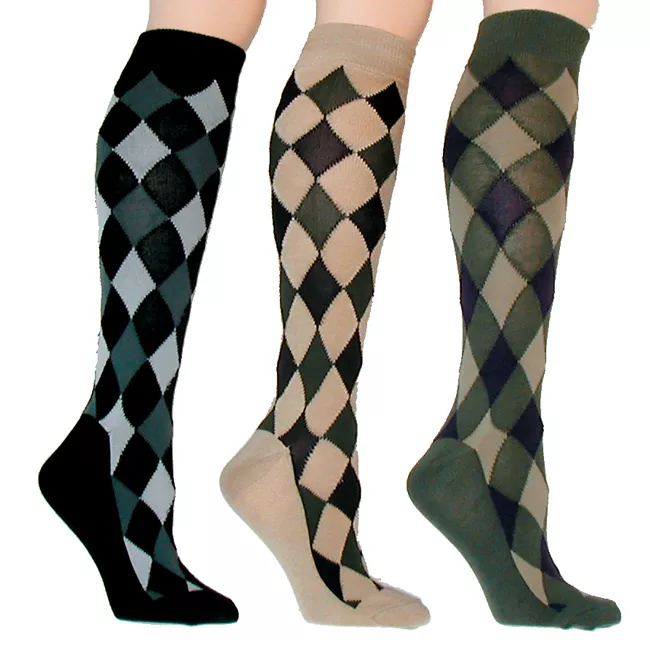 Diamond Argyle Knee Socks