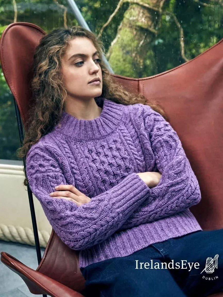 Diamond Crew Neck Sweater Lilac