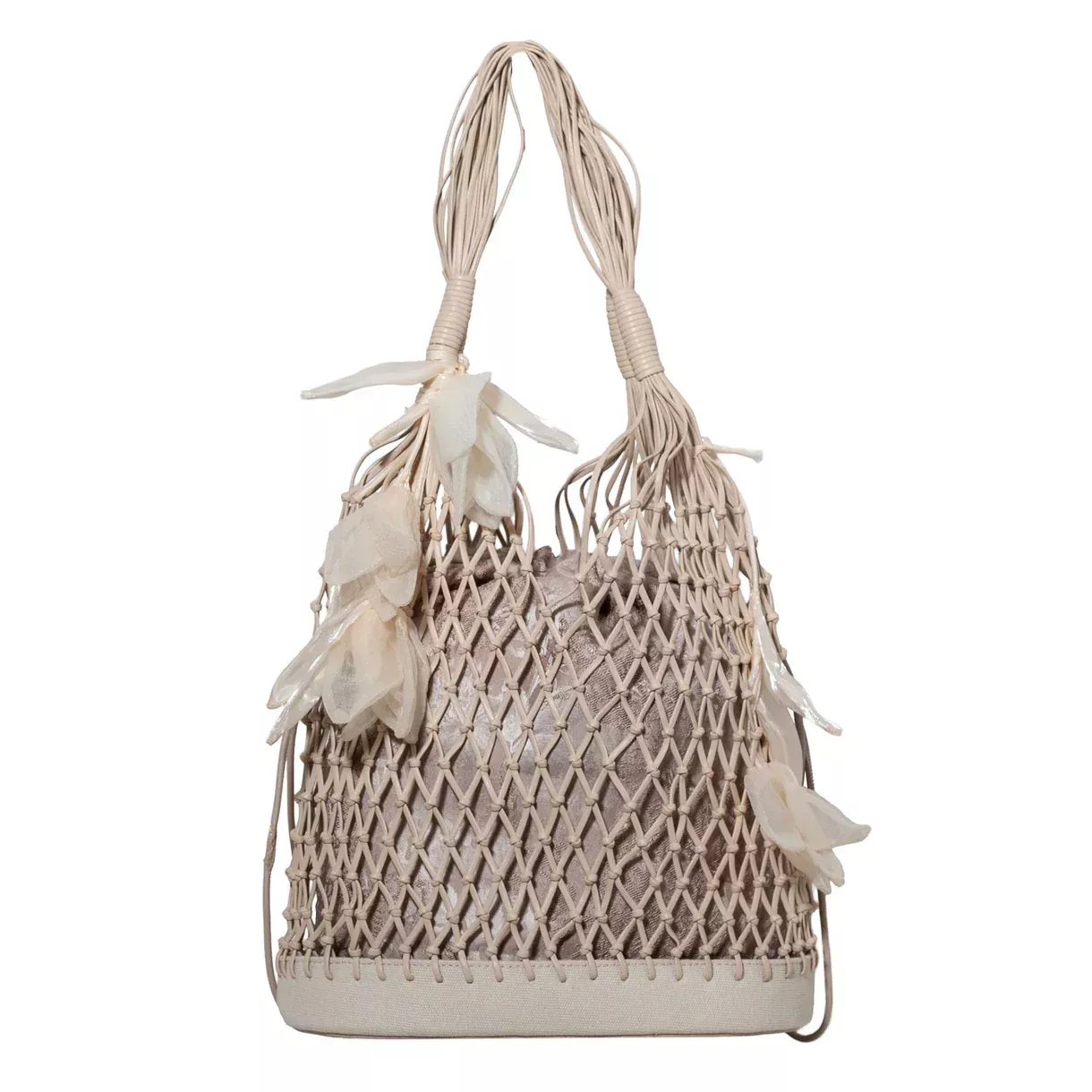 DiFerdinando Secret Garden Macramé Tote Bag with Removable Pouch