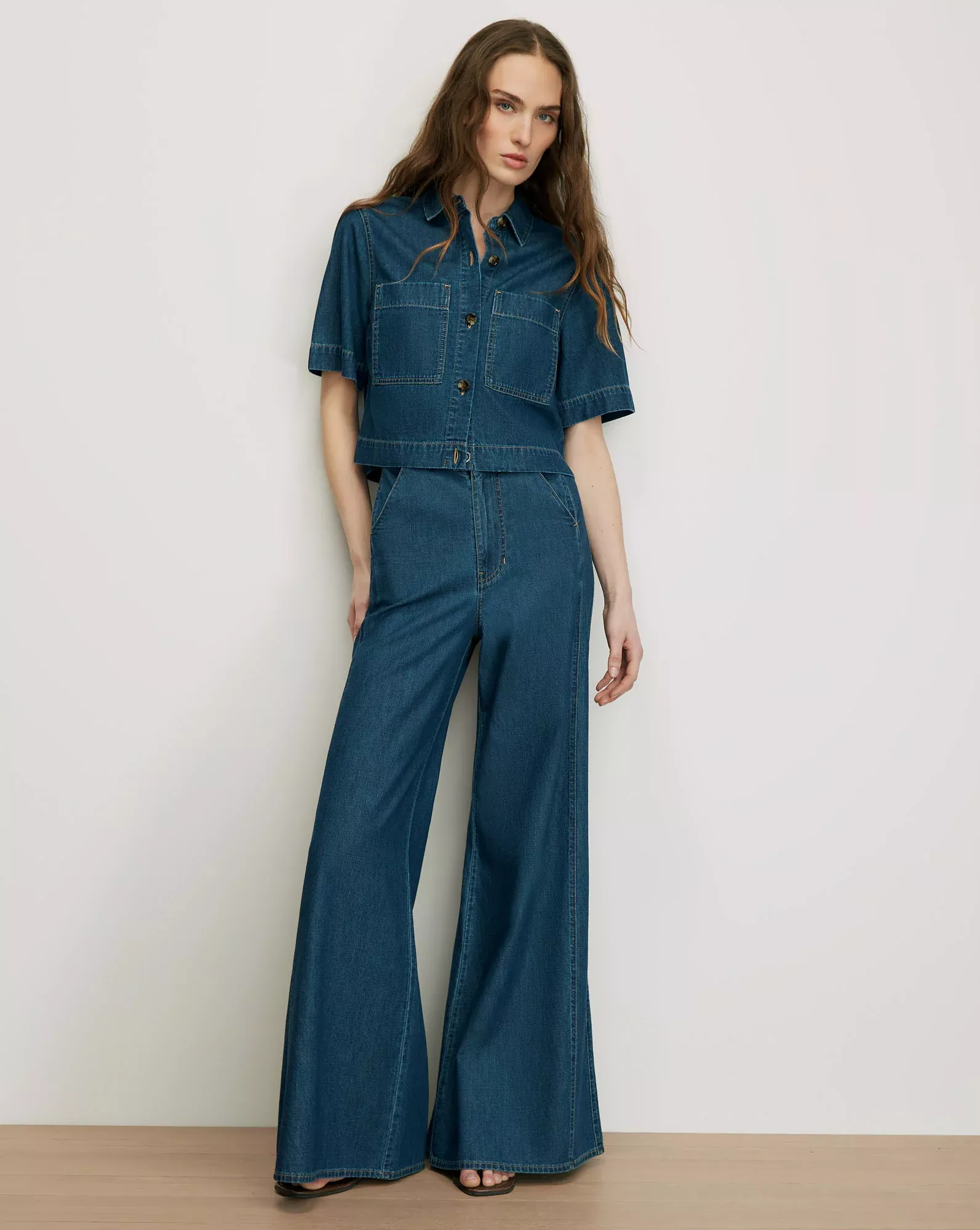 Digby Wide-Leg Chambray Pant