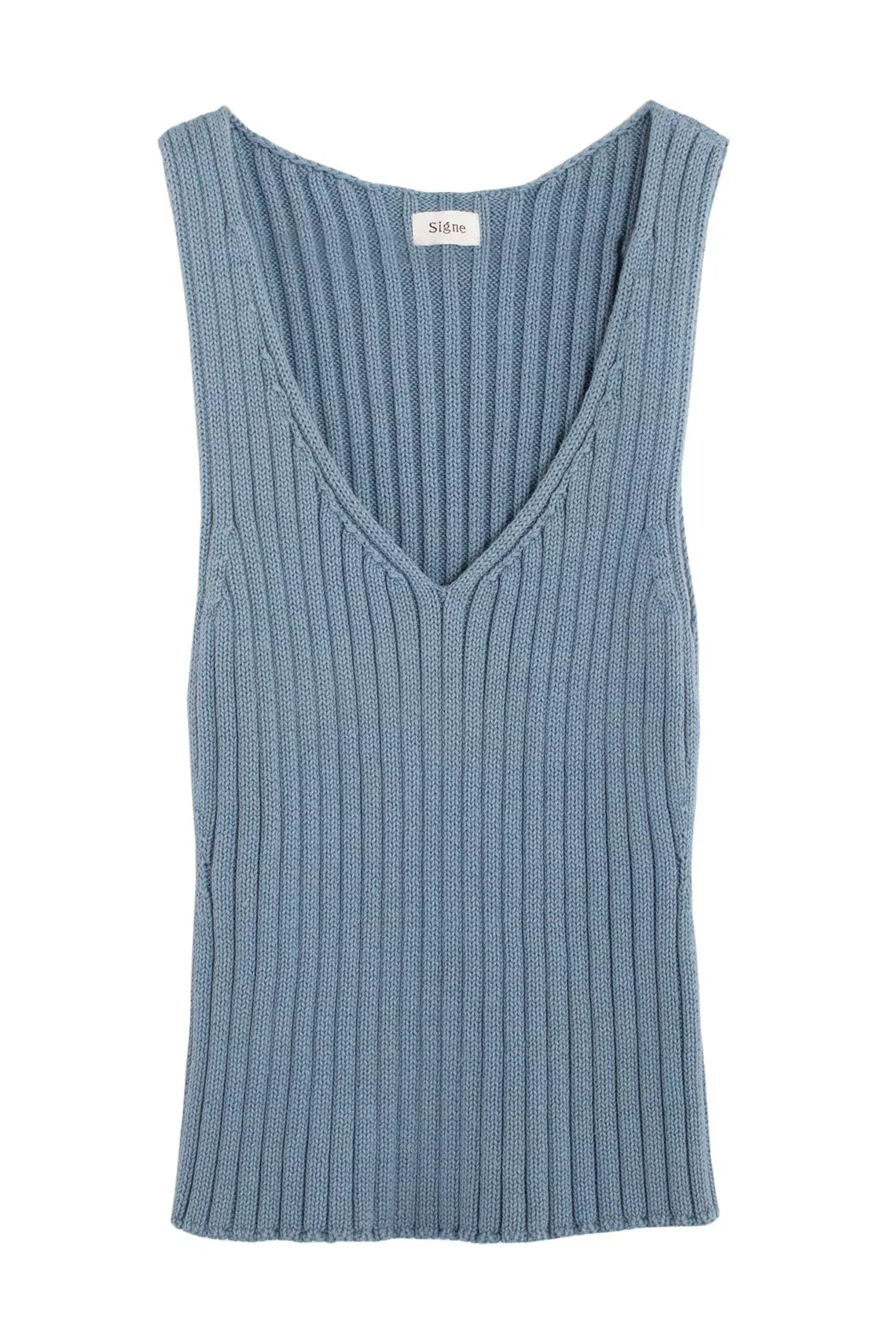 Dusty Blue Knit Eli Top