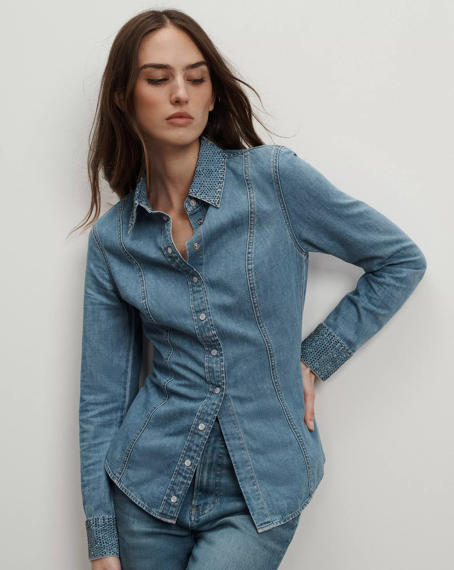 Eddie Embellished Chambray Shirt