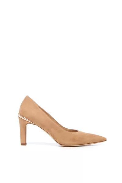 Edwina High Heel Stiletto Pump in Nude Suede