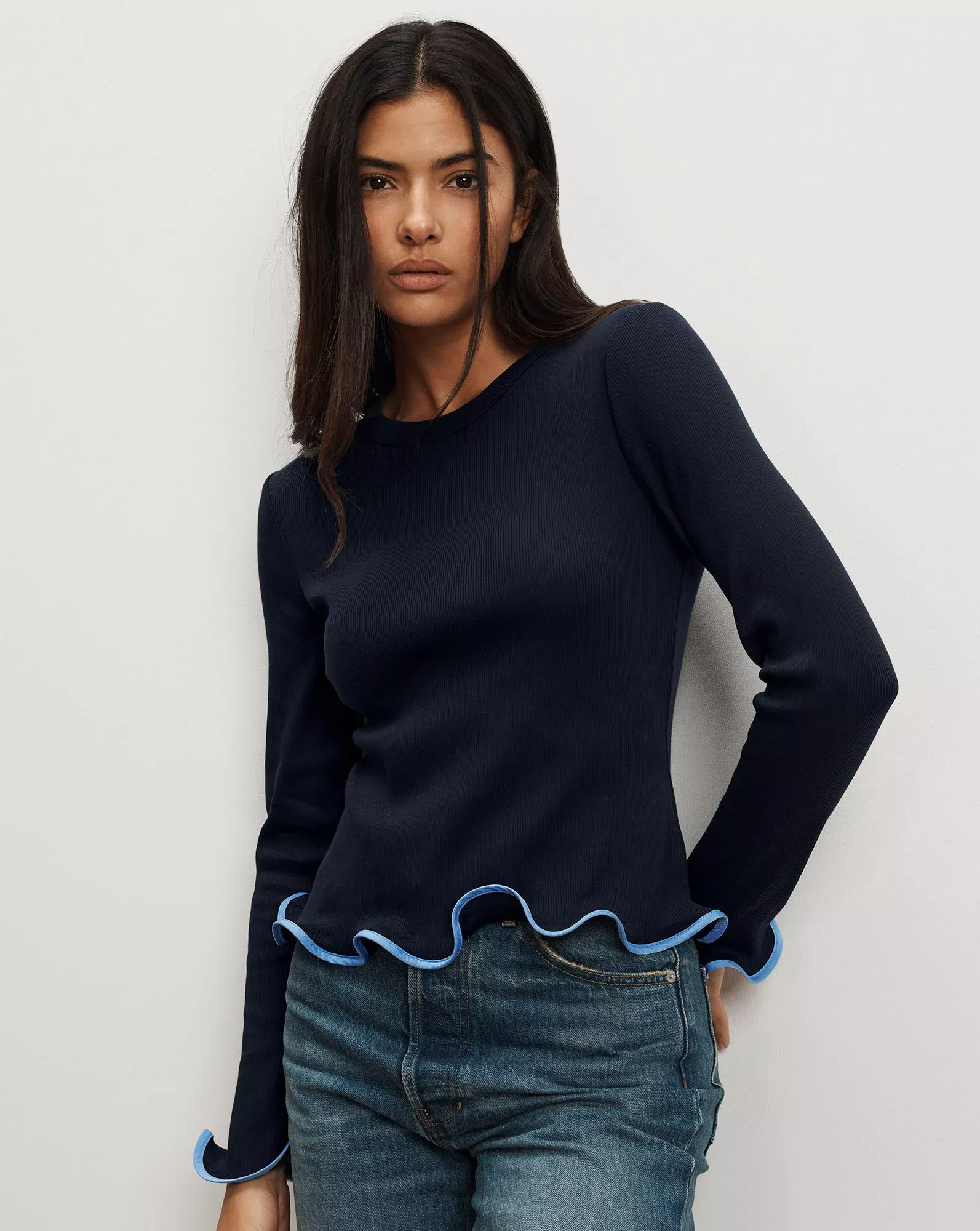 Elianne Ruffle-Trim T-Shirt