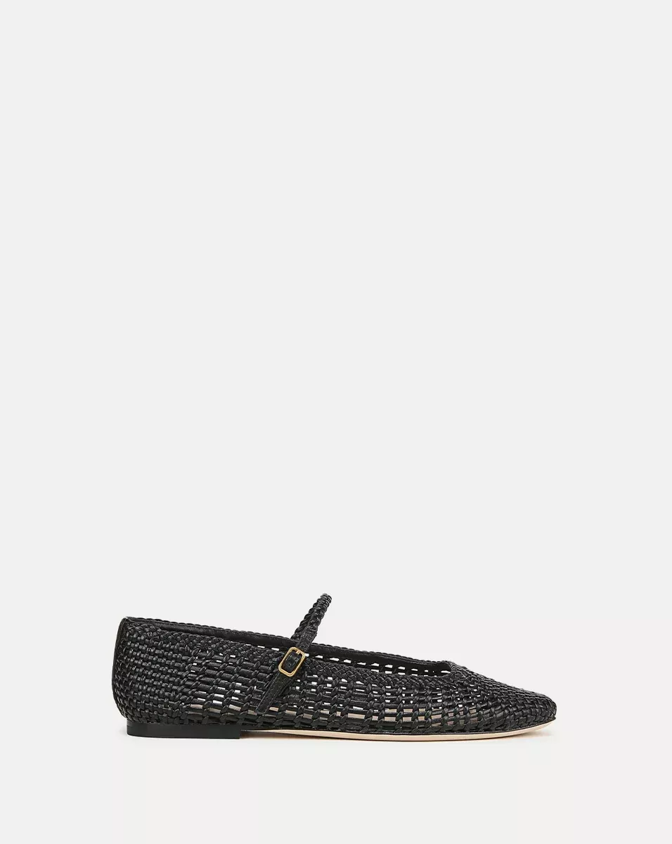 Ellie Woven-Leather Flat