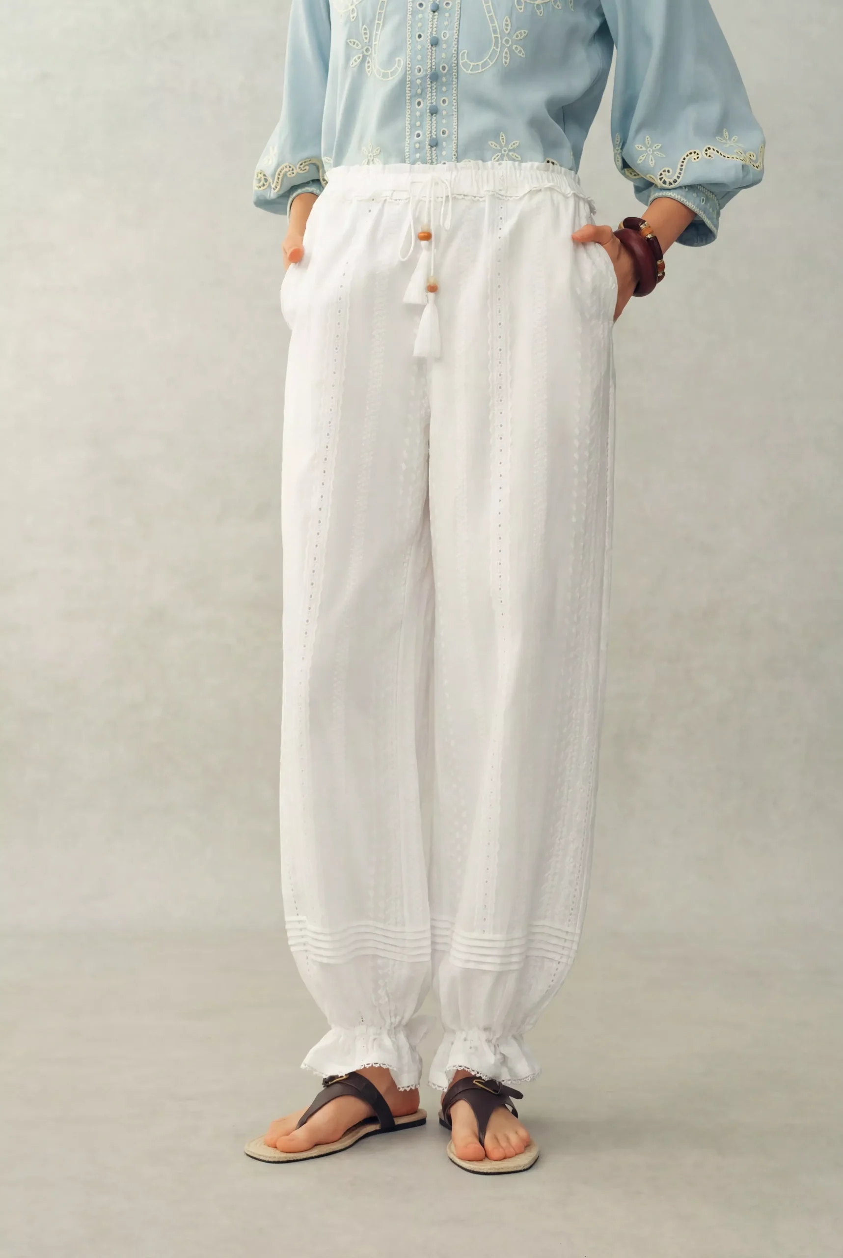 Elsa Pleated Balloon Pants in 100% Lightweight Cotton