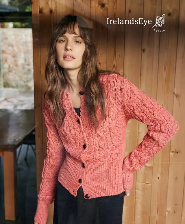 The 'Elva' Cropped Cardigan - Salmon