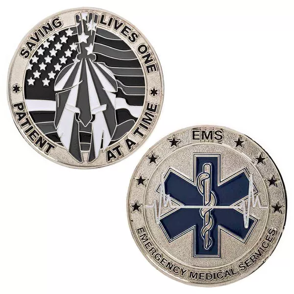 EMS Thin White Line Challenge Coin