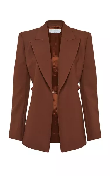 Epona Chain Blazer in Cognac Recycled Virgin Wool