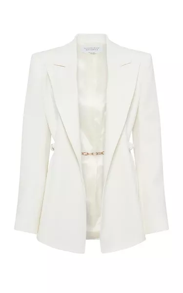Epona Chain Blazer in Ivory Recycled Virgin Wool