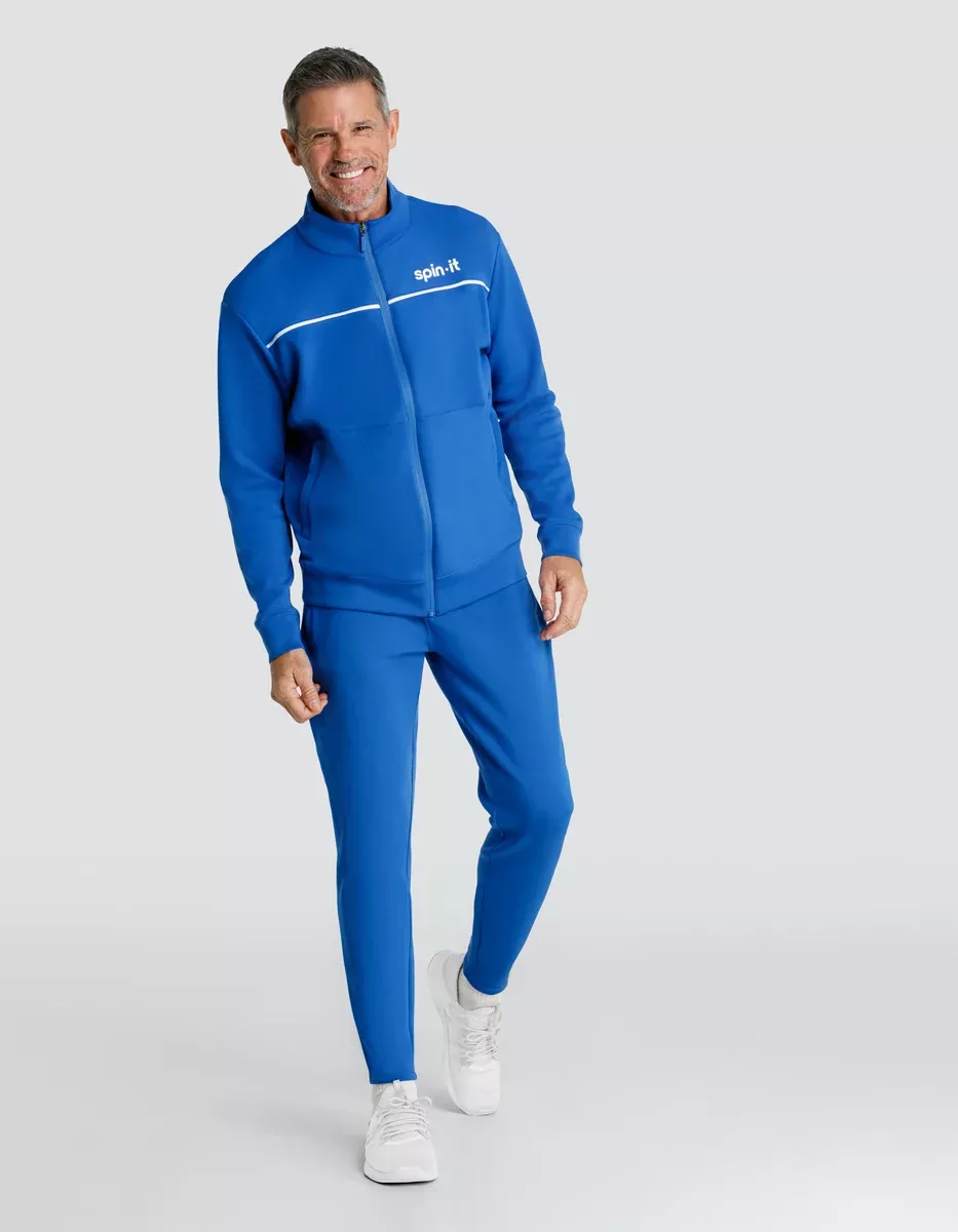 EURO MOCK NECK ZIP FRONT JACKET - MONACO BLUE